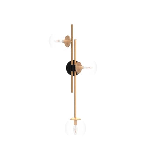 Classy Leaves Bathroom Vanity Light, Gold Bathroom Light Fixtures, 3-Light Black and Gold Vanity Lights for Bedroom & Hallway, 30’’ L x 9.5’’ W x 12’’ H