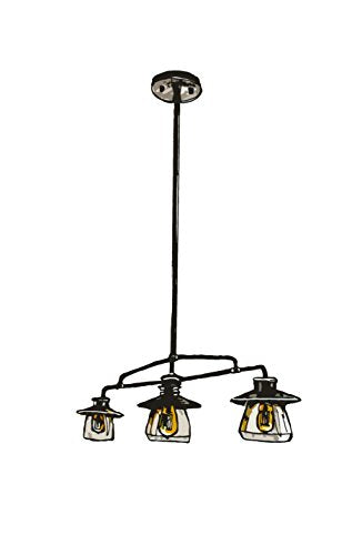 Globe Electric 64845 Nate 3-Light Pendant, Oil Rubbed Bronze, Clear Glass Shades, Bulb Not Included