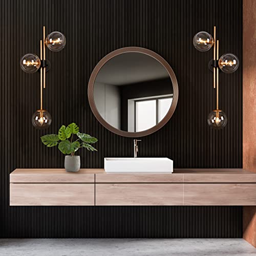 Classy Leaves Bathroom Vanity Light, Gold Bathroom Light Fixtures, 3-Light Black and Gold Vanity Lights for Bedroom & Hallway, 30’’ L x 9.5’’ W x 12’’ H