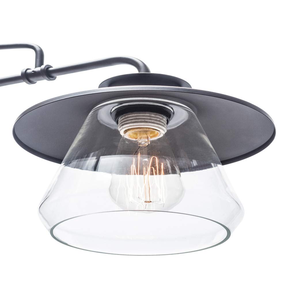Globe Electric 64845 Nate 3-Light Pendant, Oil Rubbed Bronze, Clear Glass Shades, Bulb Not Included