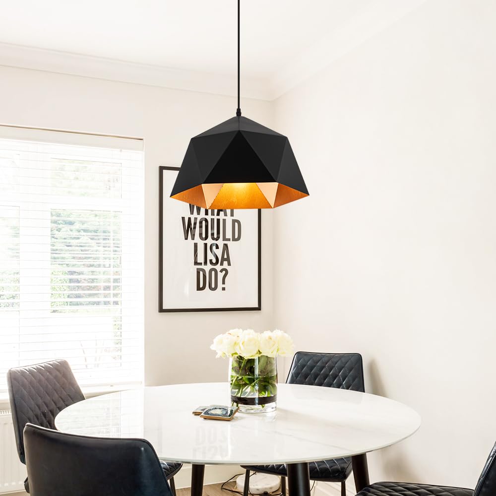 ROYAL PEARL Hanging Pendant Light 40W Kitchen Pendant Light fixtures for Office Dining Room Kitchen Living Room Bedroom, Light Pendants for Kitchen Island, Dimmable, 110V, 3000K, 4000k, 6000K