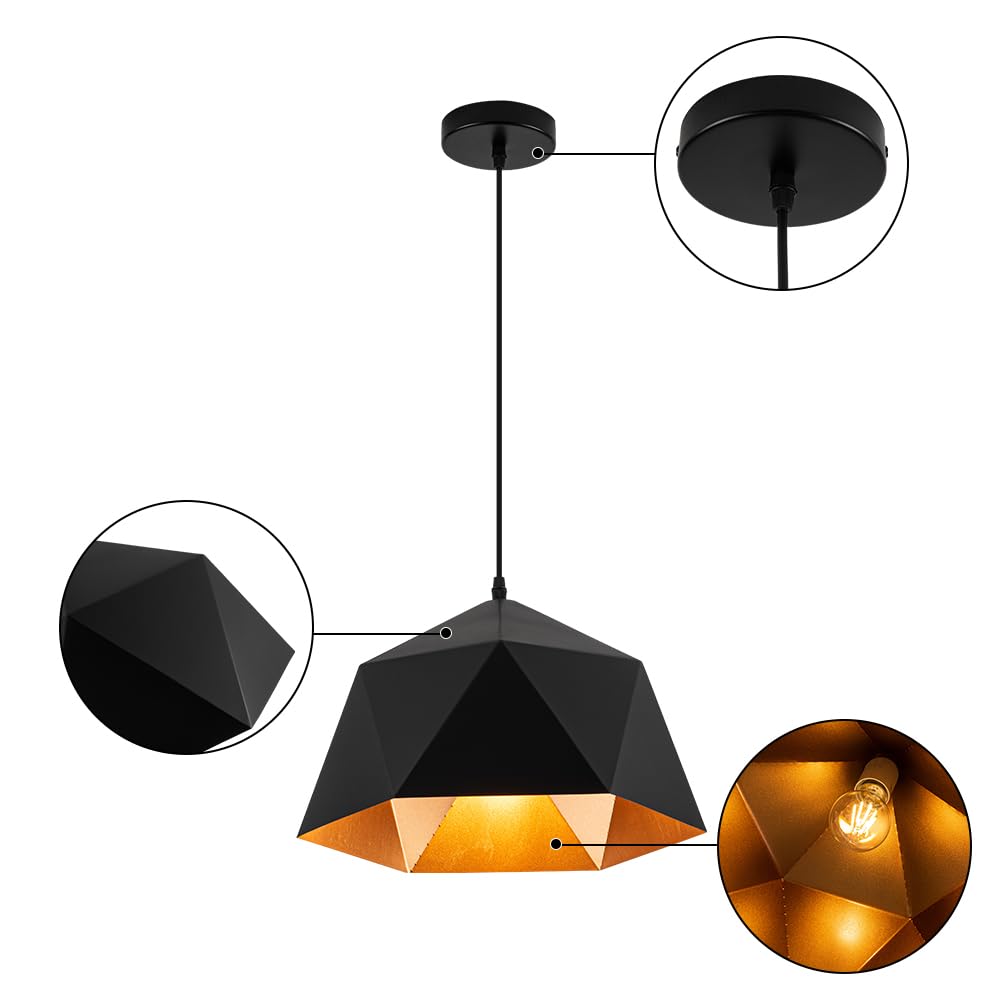 ROYAL PEARL Hanging Pendant Light 40W Kitchen Pendant Light fixtures for Office Dining Room Kitchen Living Room Bedroom, Light Pendants for Kitchen Island, Dimmable, 110V, 3000K, 4000k, 6000K
