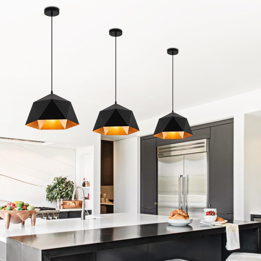 ROYAL PEARL Hanging Pendant Light 40W Kitchen Pendant Light fixtures for Office Dining Room Kitchen Living Room Bedroom, Light Pendants for Kitchen Island, Dimmable, 110V, 3000K, 4000k, 6000K