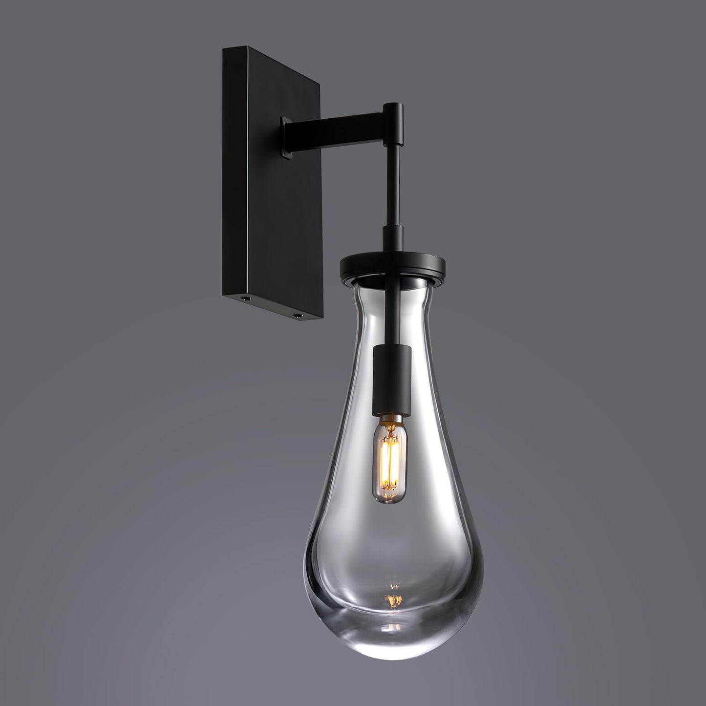 SHEKAITAO 17" L Wall Sconces,Black Wall Lights Fixtures Bathroom Vanity Light Morden Wall Sconce Raindrop Wall Lamps for Living Room,Bedroom,Hallway,Stairs,Indoor