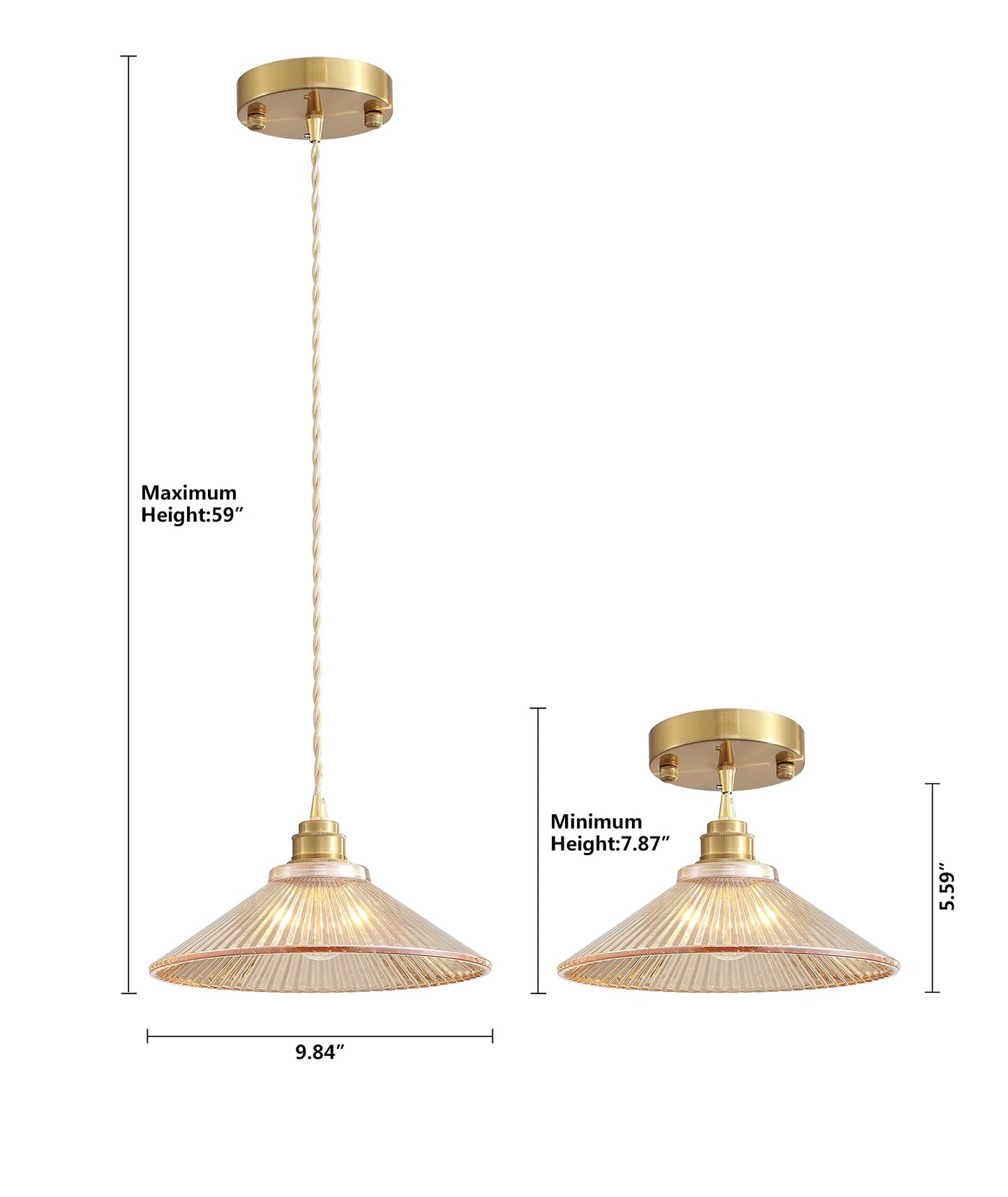 Ejhgdwx Pendant Light Fixture for Kitchen Island, Modern Hanging Lamp for Dinning Room, Adjustable Hanging Lights with Glass Shade for Bedroom Hallway Bar(glod,3 Pack)…