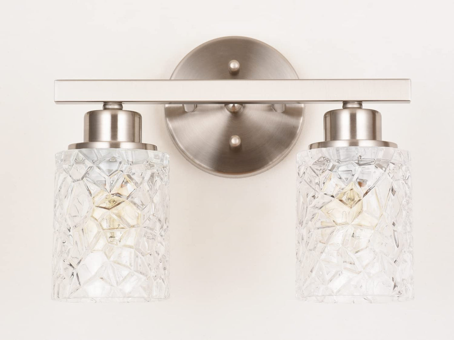 ALICE HOUSE 12.2" Vanity Lights, 2 Light Wall Sconce Lighting, Brushed Nickel Bathroom Lights Over Mirror, Bathroom Lighting, ETL Listed, AL9082-W2