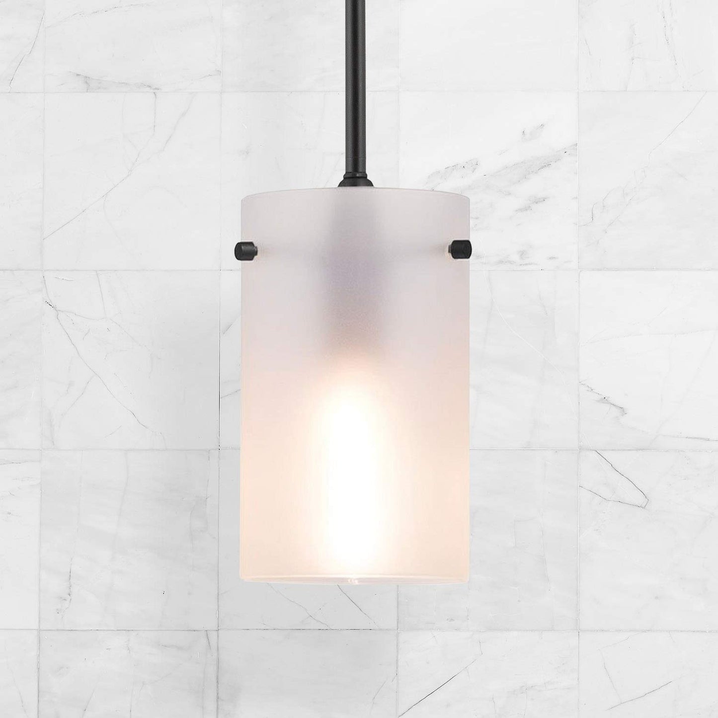 Linea di Liara Effimero Modern Matte Black Pendant Light Fixtures Over Kitchen Island Sink Lighting Ceiling Hanging Farmhouse Mini Metal Industrial Pendant Lighting Medium Frosted Glass Shade