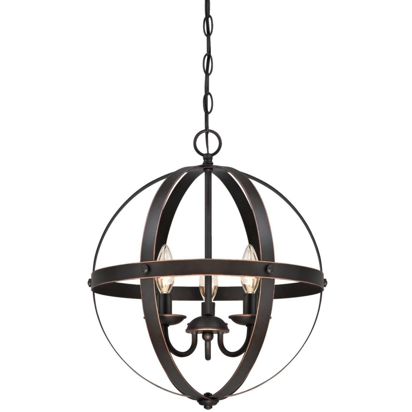 Westinghouse 6341800 Stella Mira Three-Light Pendant, Oil Rubbed Bronze Finish with Highlights