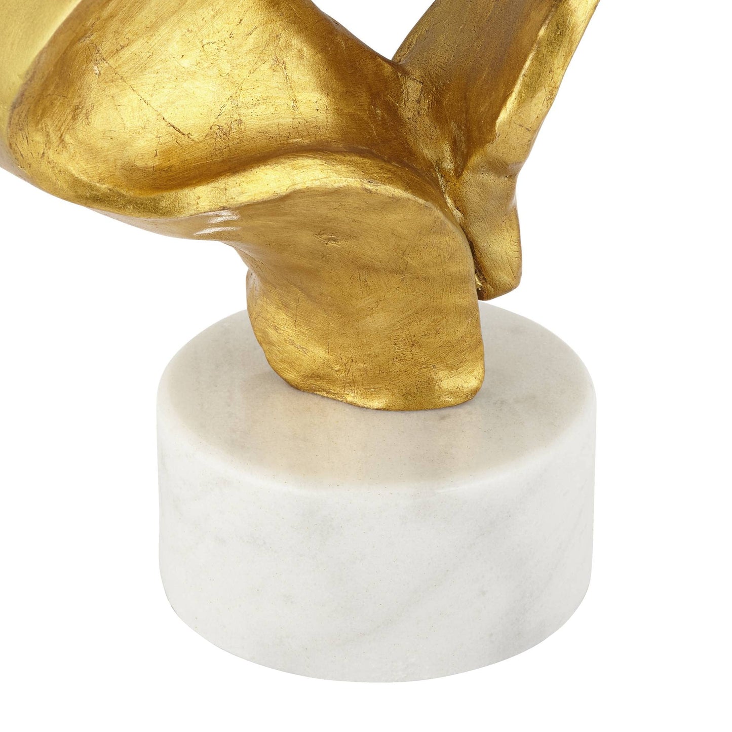 Possini Euro Design Hera Modern Glam Luxury Table Lamp Decor 31" Tall Sculptural Gold Leaf White Fabric Drum Shade Marble Base for Living Room Bedroom House Bedside Nightstand Home Office Entryway