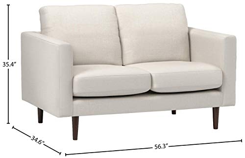 Amazon Brand - Rivet Revolve Modern Upholstered Loveseat Sofa, 56"W, Linen