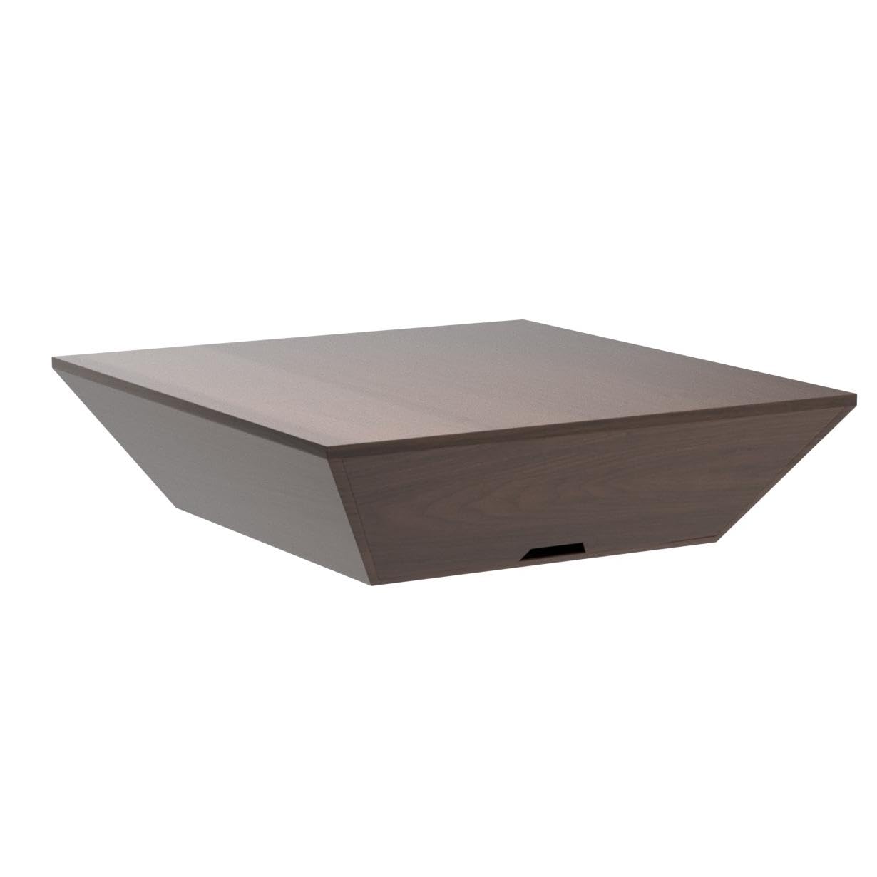 POVISON Modern Coffee Tables for Living Room, Square Coffee Table with Storage, Wood Coffee Table with Drawers, 39.4" Walnut Trapezoidal Living Room Tables for Home Office, Fully Assembled