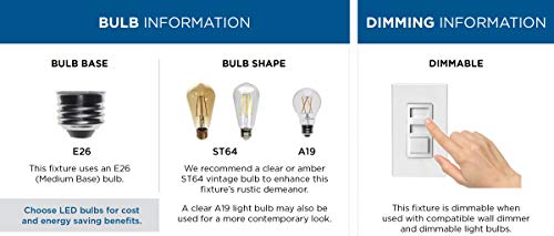 Briarwood Collection 1-Light Coastal Mini-Pendant Light Antique Bronze