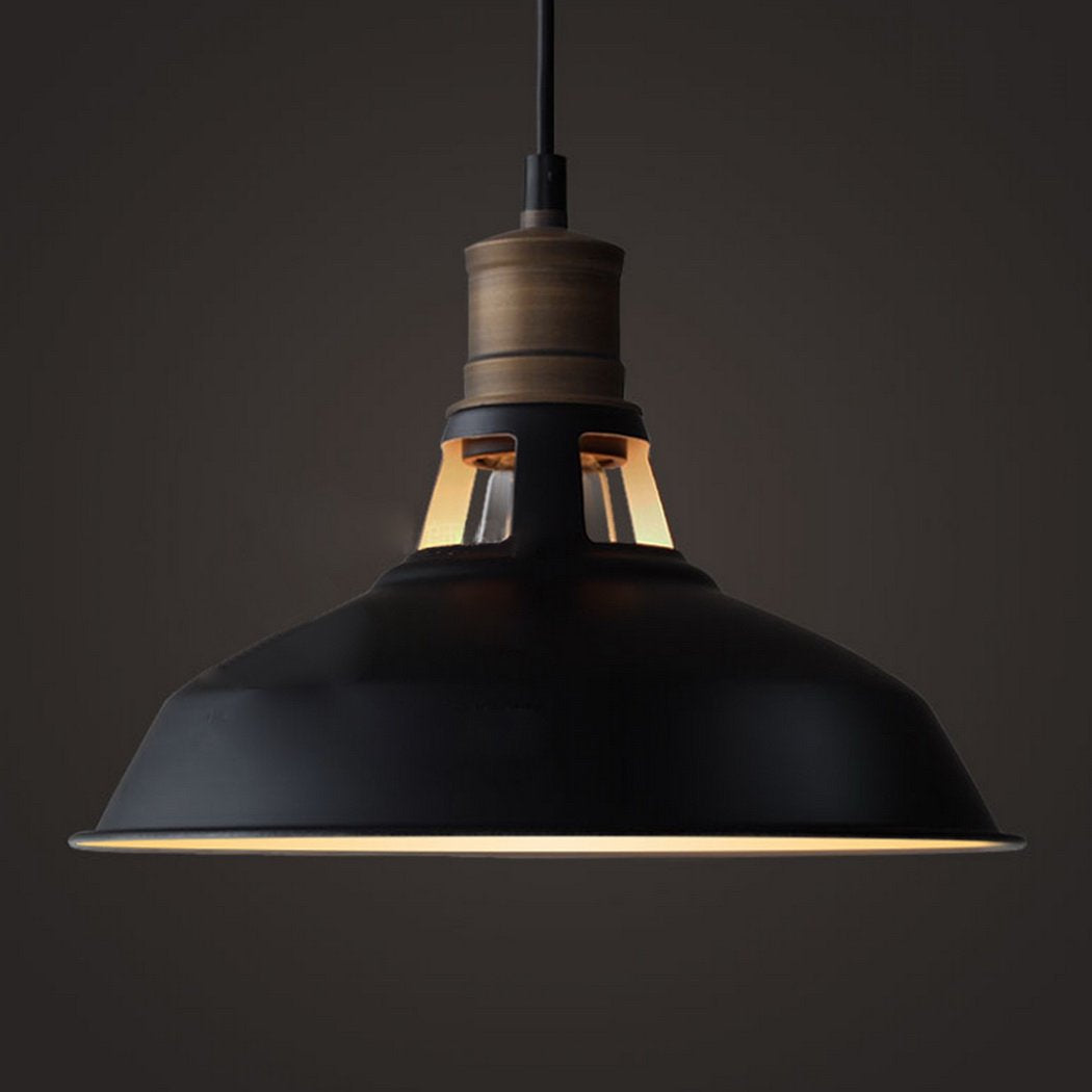 CLAXY Farmhouse Pendant Light Black Hanging Pendant Light Fixture for Kitchen Bar Restaurant Cafe, 3 Pack