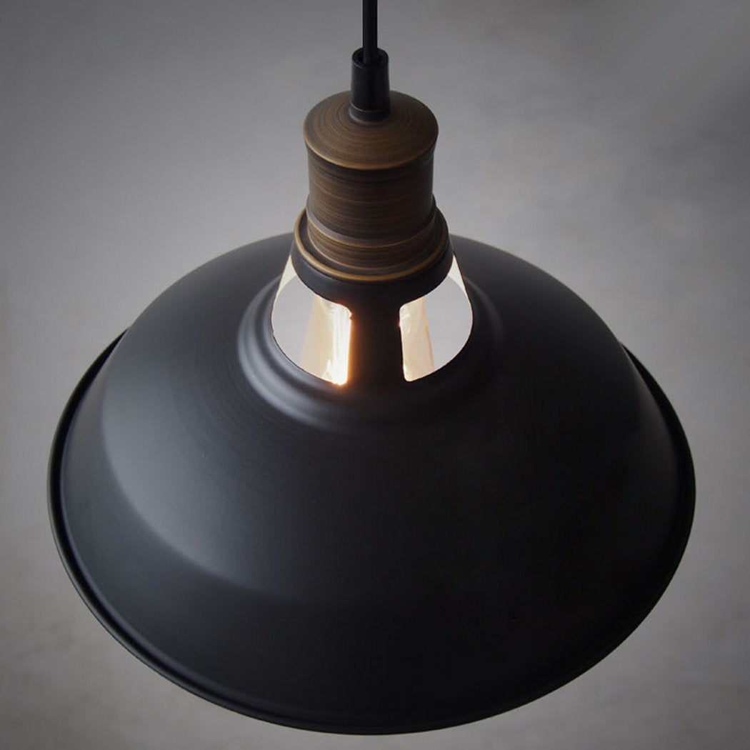 CLAXY Farmhouse Pendant Light Black Hanging Pendant Light Fixture for Kitchen Bar Restaurant Cafe, 3 Pack