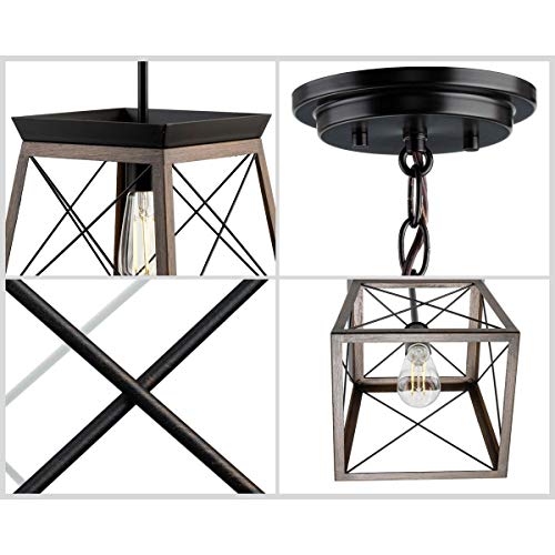 Briarwood Collection 1-Light Coastal Mini-Pendant Light Antique Bronze