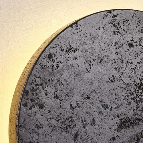 Black Travertine Wall Sconce - Japanese Wabi Sabi Style Minimalist Hardwired Natural Stone Lamp for Living Room, Aisle, Stairs, Balcony - Modern Farmhouse Decor