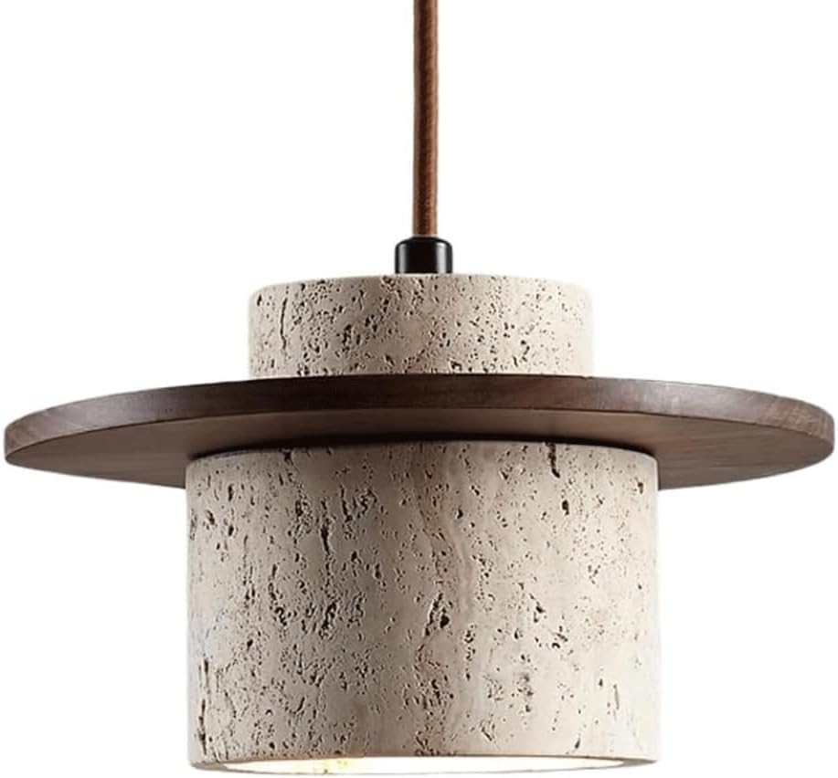 Axamate Japanese Style Wabi Sabi Pendant Light Nordic Marble Chandeliers Natural Stone Shade Simple Hanging Light Fixture for Dining Room Bedside Kitchen Island Hallway