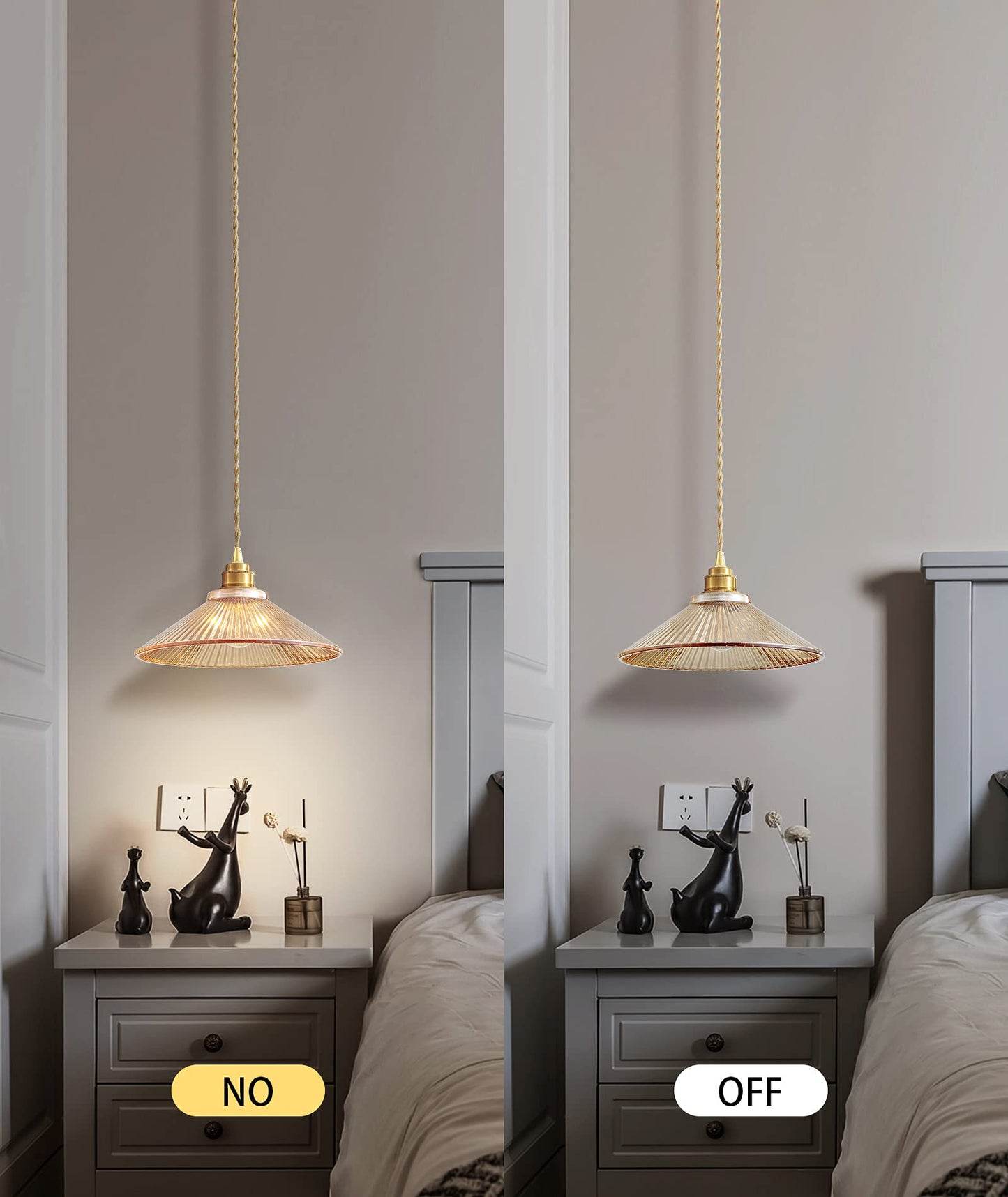Ejhgdwx Pendant Light Fixture for Kitchen Island, Modern Hanging Lamp for Dinning Room, Adjustable Hanging Lights with Glass Shade for Bedroom Hallway Bar(glod,3 Pack)…