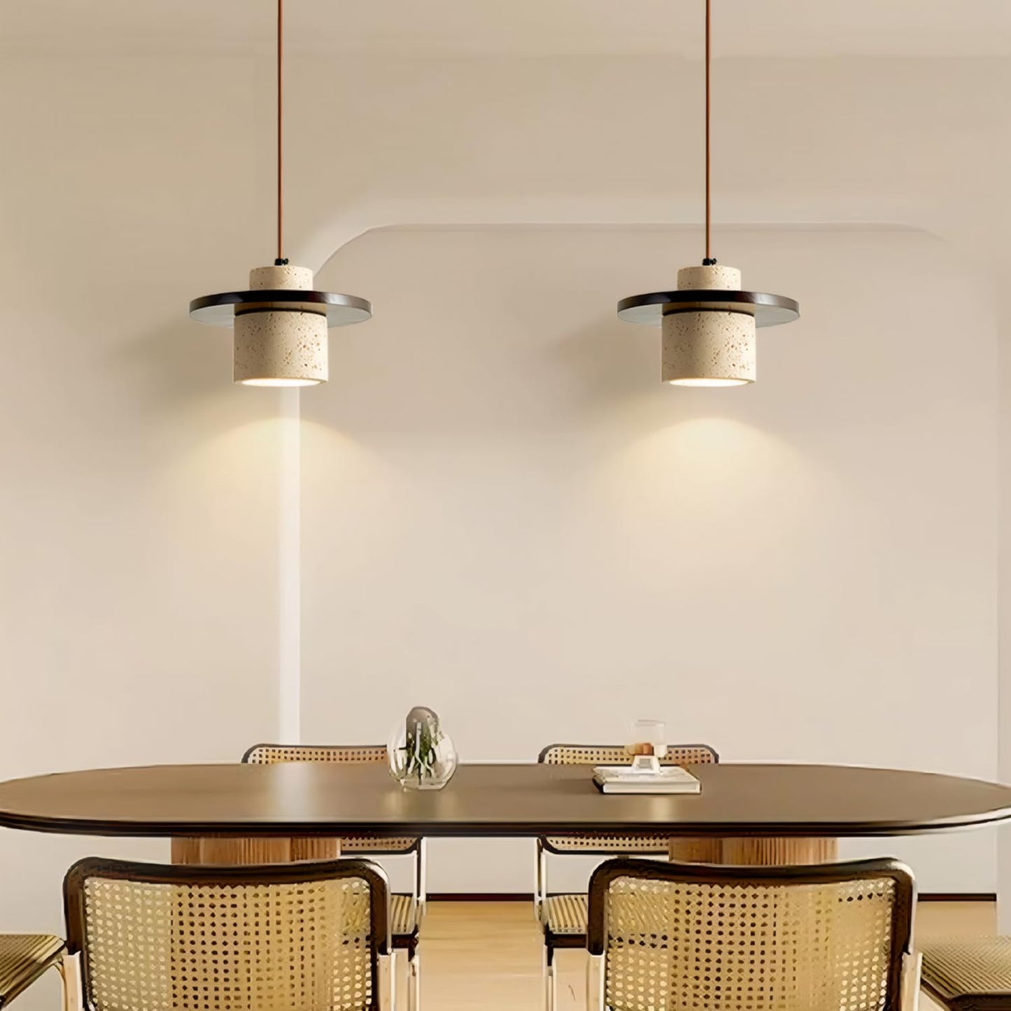 Axamate Japanese Style Wabi Sabi Pendant Light Nordic Marble Chandeliers Natural Stone Shade Simple Hanging Light Fixture for Dining Room Bedside Kitchen Island Hallway