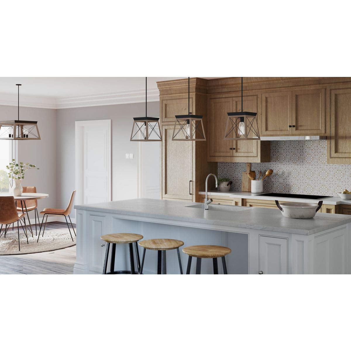 Briarwood Collection 1-Light Coastal Mini-Pendant Light Antique Bronze