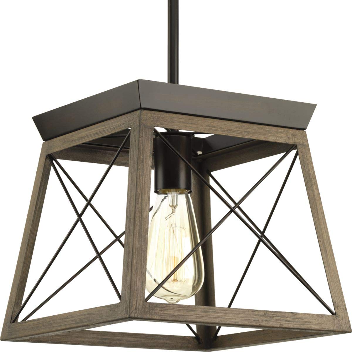 Briarwood Collection 1-Light Coastal Mini-Pendant Light Antique Bronze
