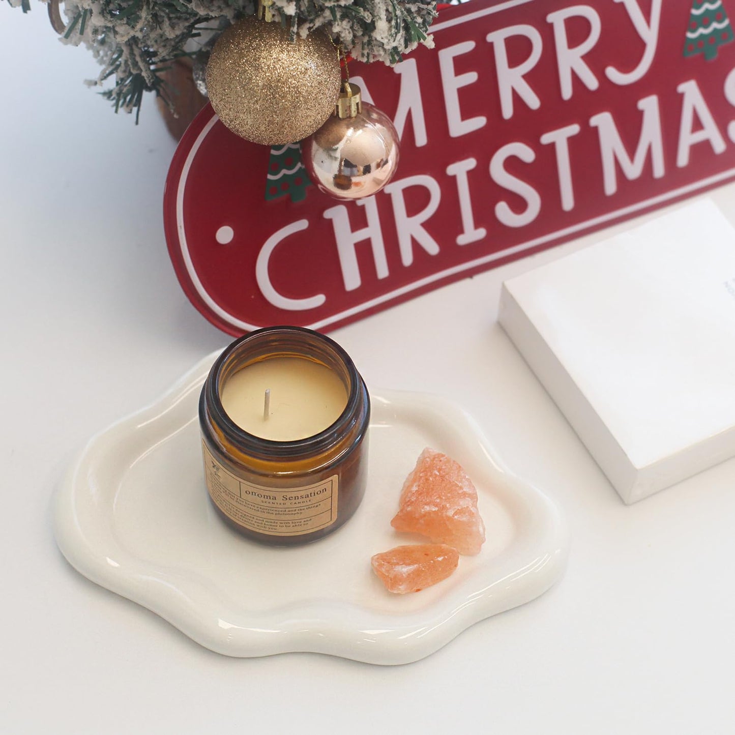 CCINPPY Ceramic Jewelry Tray Trinket Dish, Decorative Cloud Vanity Key Tray for Women, Ring Holder Dish, Cute Jewelry Plate Bowl Room Decor Aesthetic, White, Medium