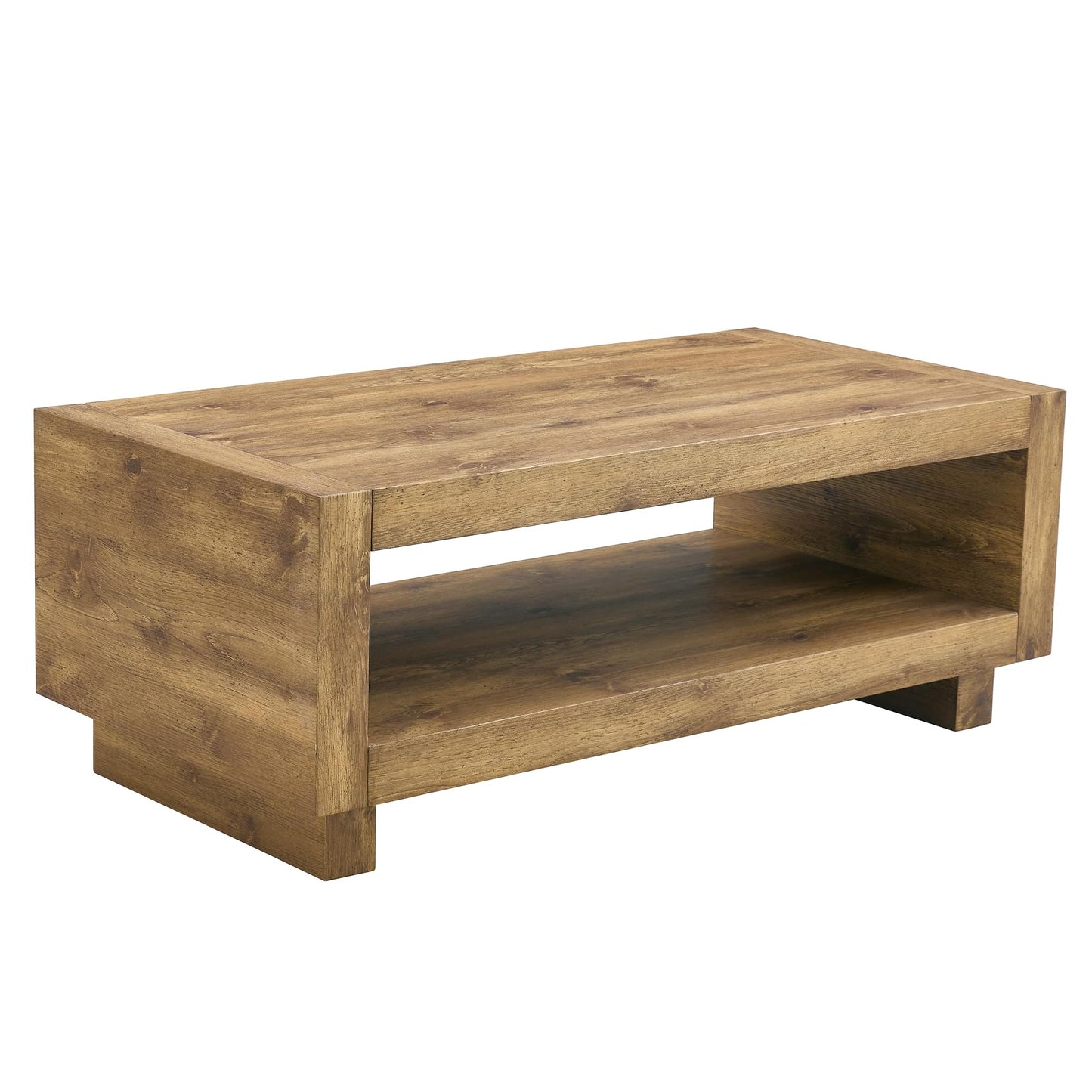 Rectangular Coffee Table with Storage for Living Room,47.2" Rustic Natural Wood Coffee Table with Storage,2-Tier Modern Farmhouse Center Tables, Modern Wood Center Table,Farmhouse Tea Table