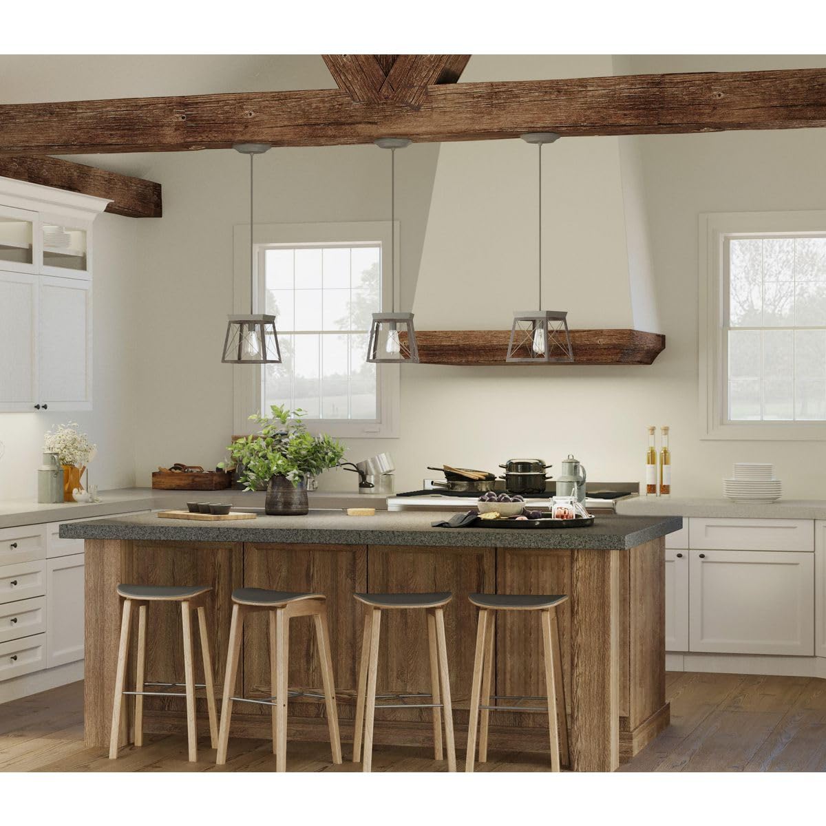 Briarwood Collection 1-Light Coastal Mini-Pendant Light Antique Bronze