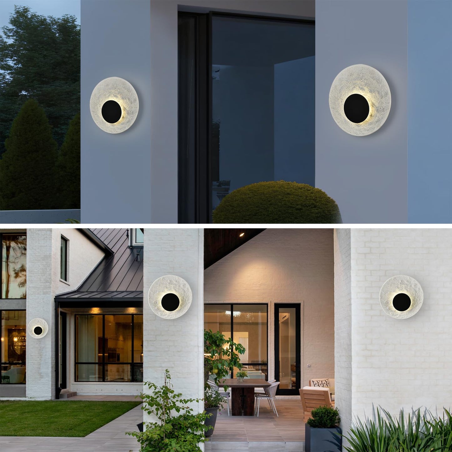 Resin Wall Sconce Wabi Sabi Art Lighting Fixture, Modern Resin Japanese Style Lamp 9W for Bedroom,Hallway, Moon Stairs Light,IP54 Waterproof Outdoor Porch Wall Lights for Porch Garage Entryway