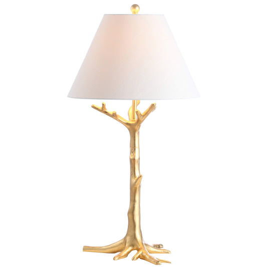 JONATHAN Y JYL3069A Galen 33.5" Resin LED Table Lamp Glam Transitional Bedside Desk Nightstand Lamp for Bedroom Living Room Office College Bookcase LED Bulb Included, Gold Leaf