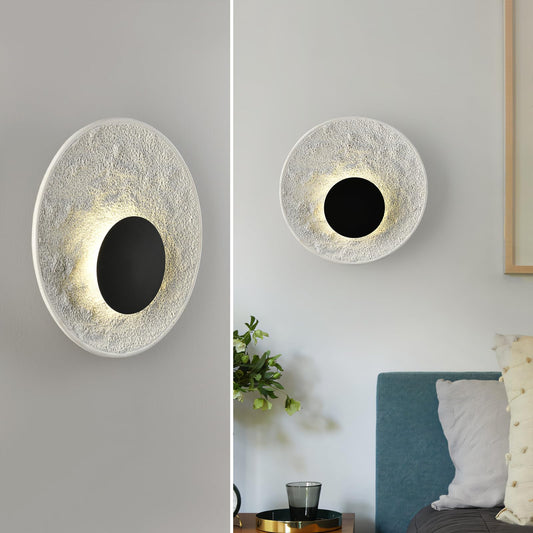 Resin Wall Sconce Wabi Sabi Art Lighting Fixture, Modern Resin Japanese Style Lamp 9W for Bedroom,Hallway, Moon Stairs Light,IP54 Waterproof Outdoor Porch Wall Lights for Porch Garage Entryway