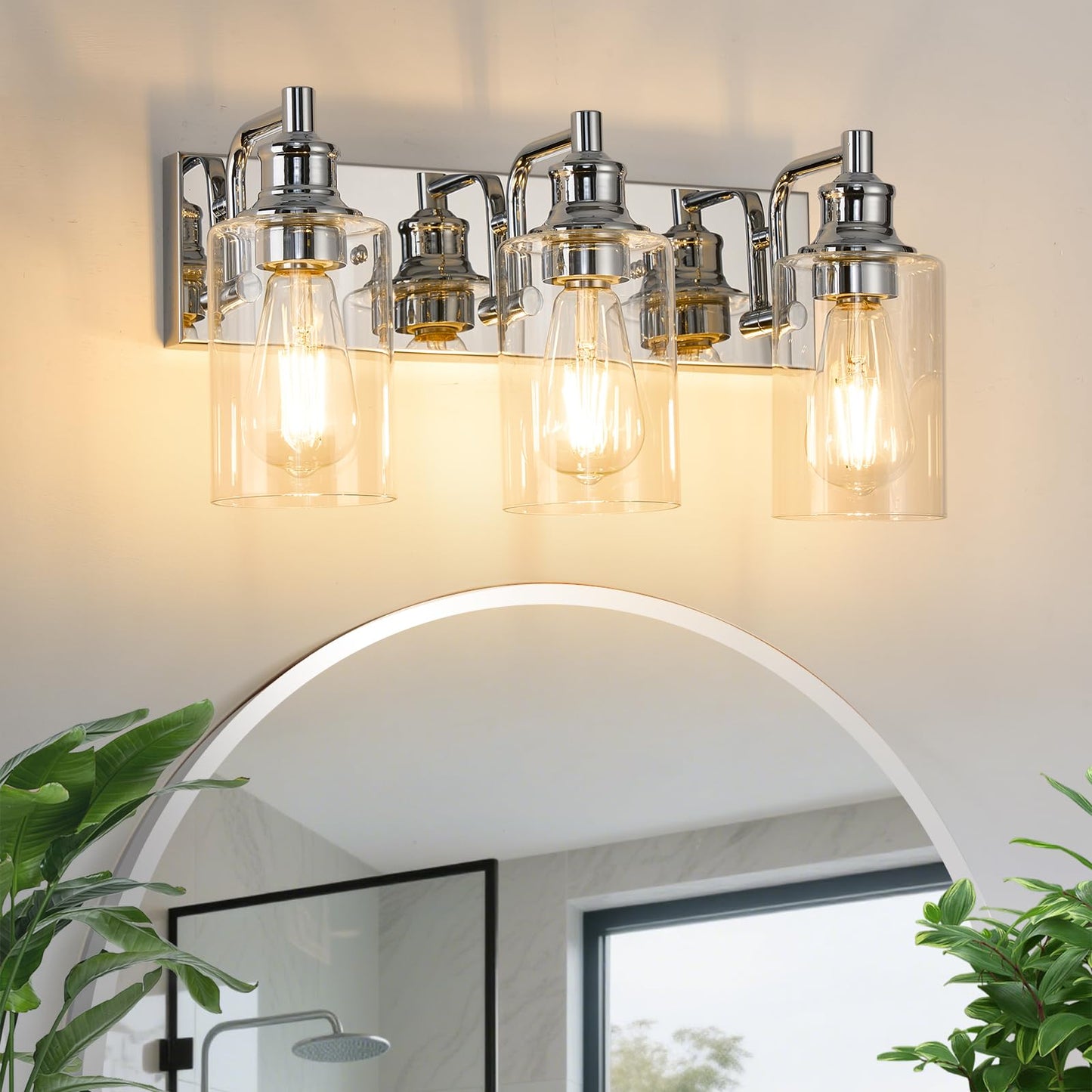 ALAISLYC 3-Light Bathroom Light Fixtures Modern Chrome Vanity Lights for Bathroom Lighting Fixtures Over Mirror for Cabinet Mirror Bedroom Hallway