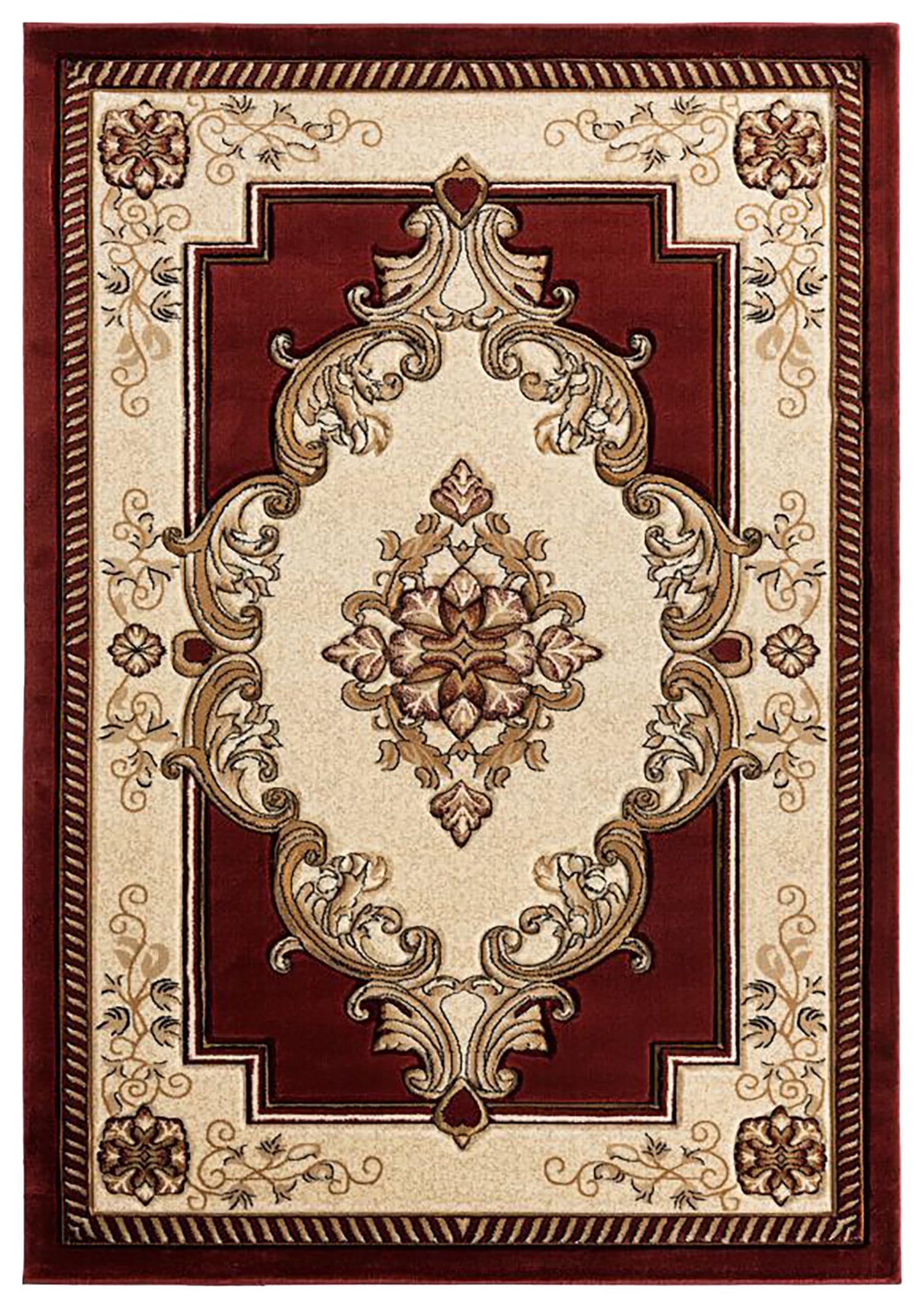 8x10 Area Rugs Large Boho Glamour Thick Plush Oriental Rug Traditional Carpet Floral Medallion Rugs for Living Room and Bedroom Floor Burgundy
