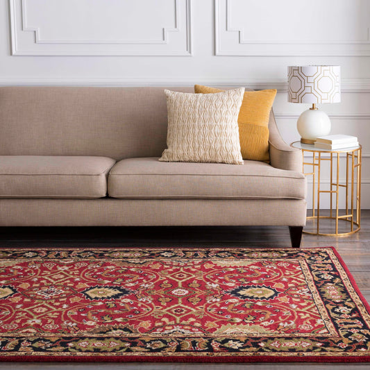 Mark&Day Wool Rugs, 8x10 Hardisty Traditional Burgundy Area Rug, Red Black Beige Carpet for Living Room, Bedroom or Kitchen (7'6" x 9'6")