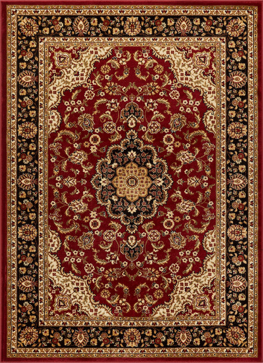 Well Woven Barclay Collection Medallion Kashan Red 5x7 (5'3" x 7'3") Area Rugs - Stain & Fade Resistant - Perfect Red Rug for Living Room, Bedroom, or Dining Room